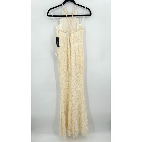 NWT LULUS Zenith Ivory Cream Scalloped Lace Mermaid Maxi Wedding Dress Small - Picture 6 of 13
